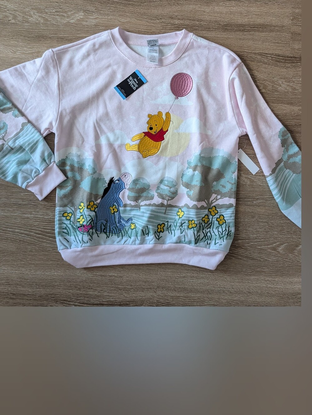 NWT Disney Winnie the Pooh Eeyore Embroidered Sweatshirt | Large | Nostalgia